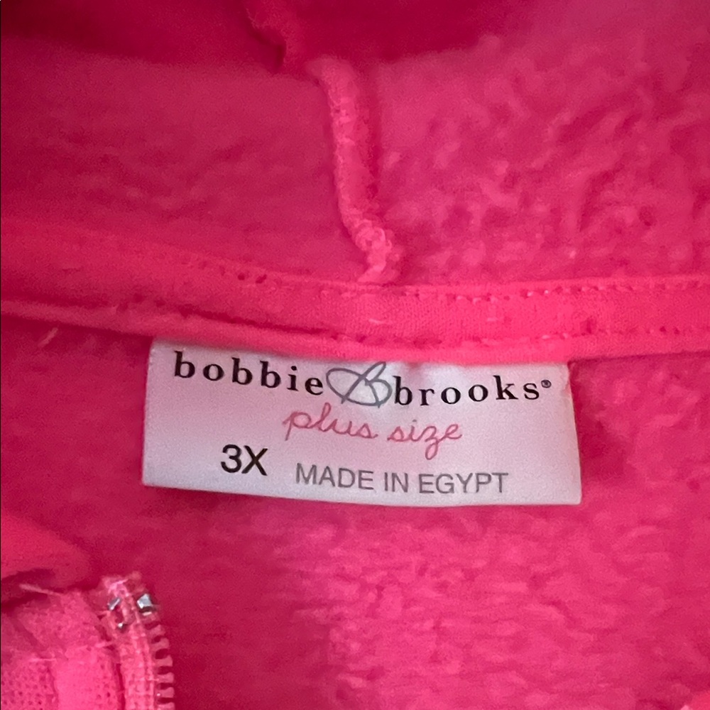 Bobbie Brooks Hot Pink Plus Size Hoodie - Picture 2 of 3